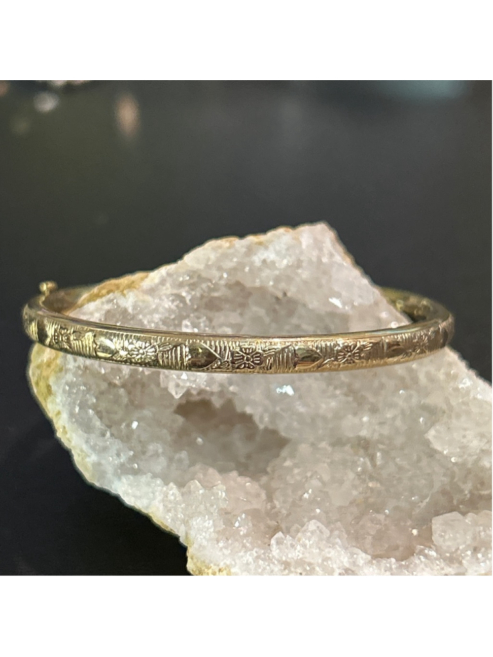 Women's Kiddie Kraft 14KT Gold Filled Engraved Bangle Bracelet One Size